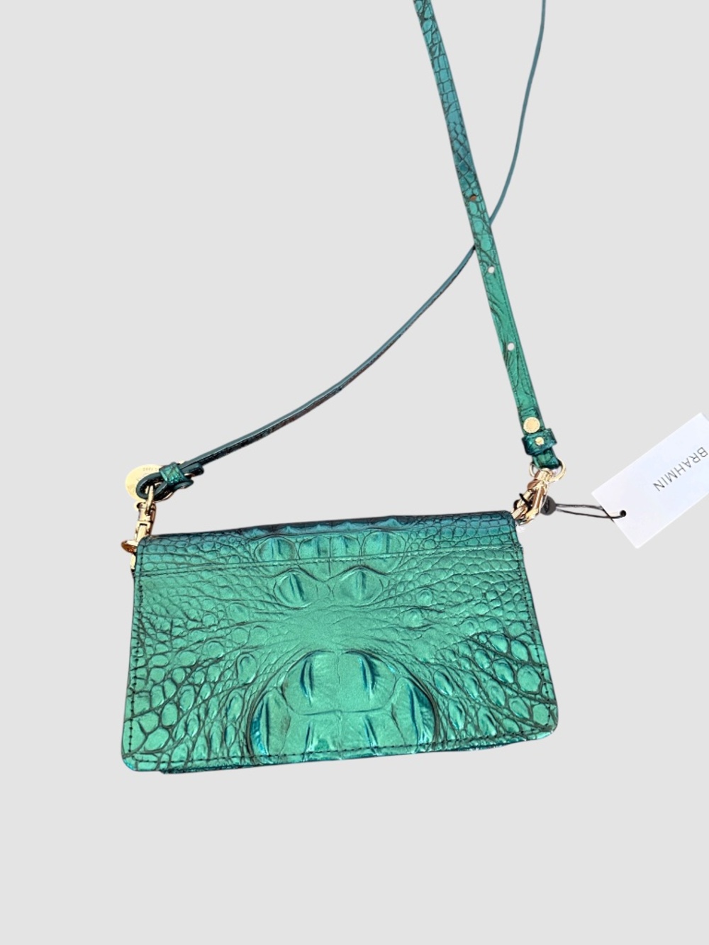 Brahmin Purse / Minuette Mystic Green Melbourne new with tags iridescent leather - Picture 6 of 11